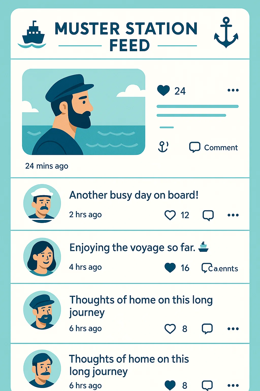 📢 Muster Station – Your Voice at Sea 🌊
SeaBounders Muster Station is the place where seafarers connect, share, and express themselves.

📝 Post what’s on your mind
🤝 Engage with fellow crew members
⚓ Build stronger bonds while sailing across the world

Your sea life stories deserve to be heard.
Join the conversation at SeaBounders.net 🌍